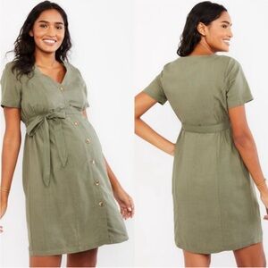 Motherhood Maternity Sage Green Button Dress 💚